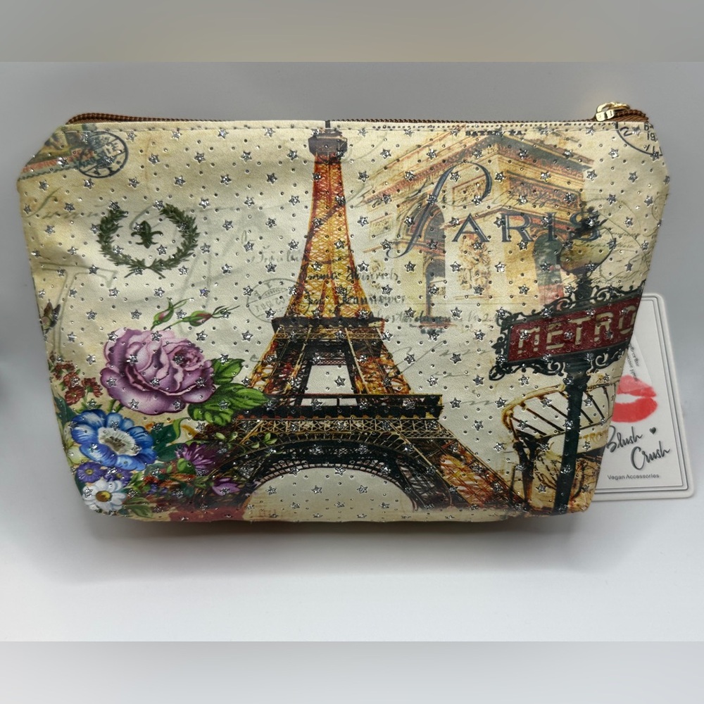 Chic Parisian Print Cosmetic Bag